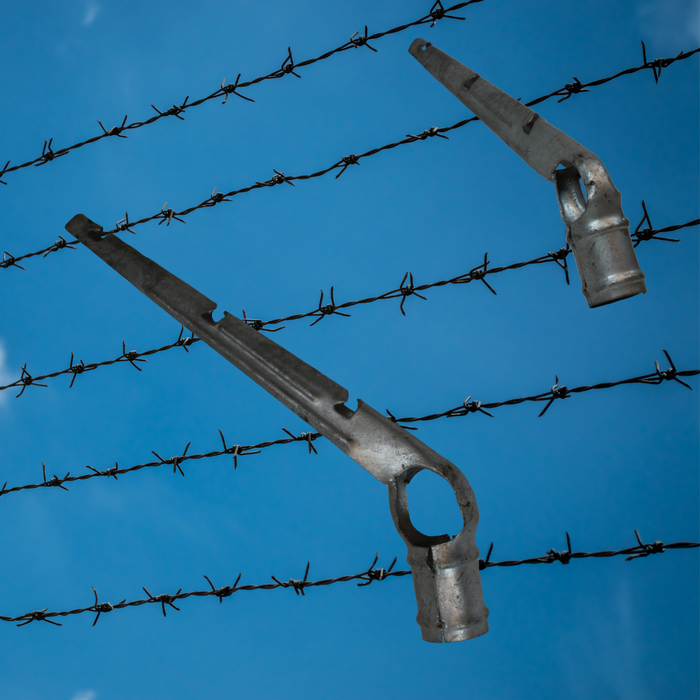 1-5/8" x 1-5/8" Steel 3 Strand Barbed Wire Arm for Chain Link Fences