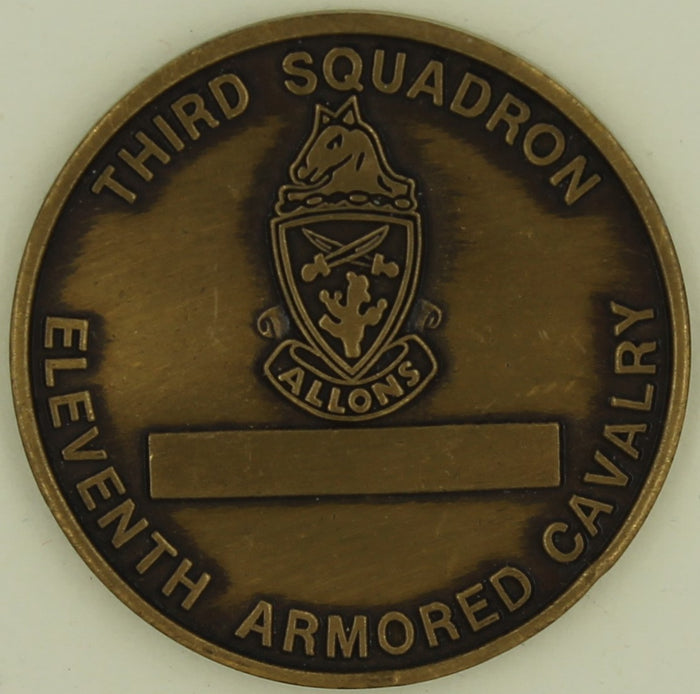 11th Armored Cavalry 3rd Squadron Army Challenge Coin