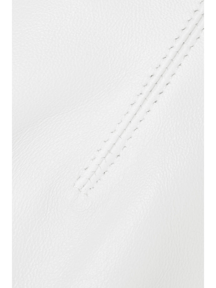 16ARLINGTON White Leather Belted Party Mini Skirt