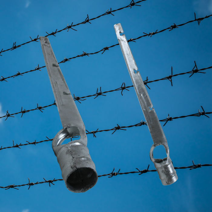 2-1/2" x 1-5/8" Steel Vertical 3 Strand Barb Wire Arm for Chain Link Fences