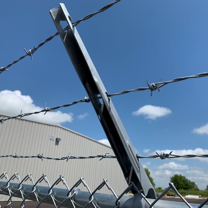 2" x 1-5/8" Steel Vertical 3 Strand Barbed Wire Arm for Chain Link Fences