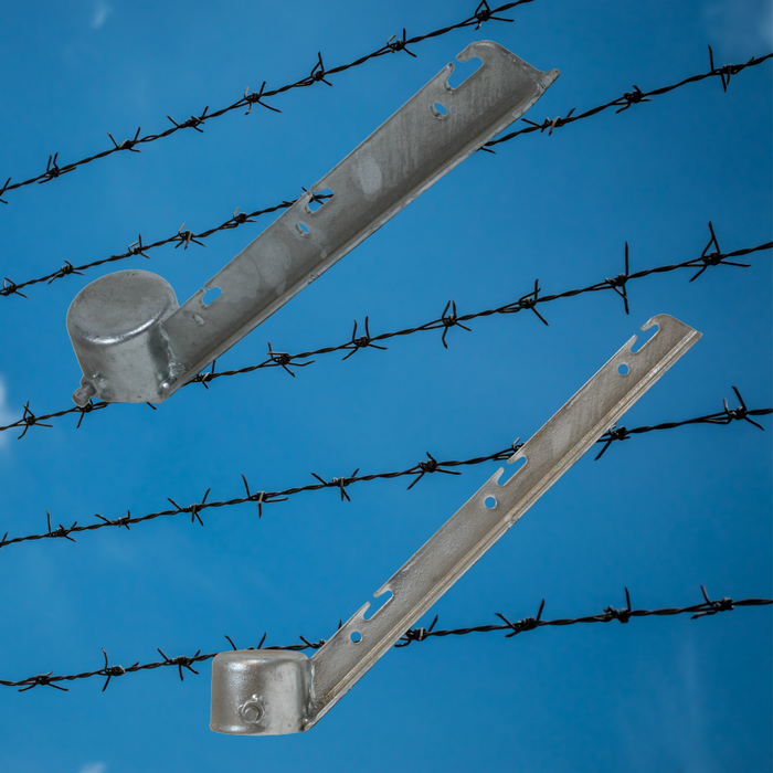 4" Steel 3 Strand Corner Barbed Wire Arm for Chain Link Fences