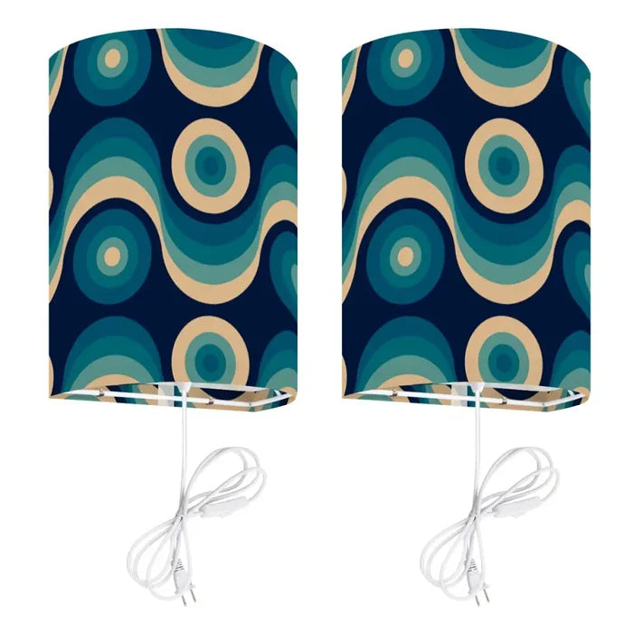 70s Retro Wall Sconces Set – Midcentury Style Linen Shade Smart LED - US Plug - retro wall sconces