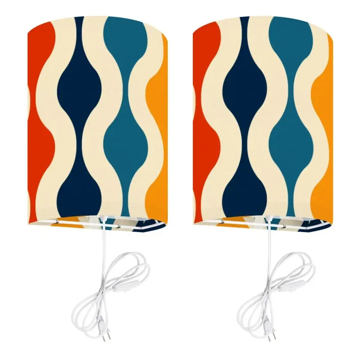 70s Retro Wall Sconces Set – Smart LED Multicolor Wavy - US Plug - retro wall sconces