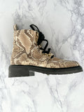 ALLSAINTS Combat Snake Print Lace Zip Chunky Heel Ankle Donita Boots