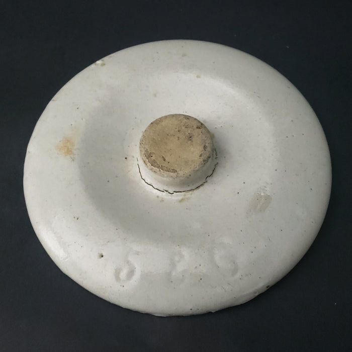 Antique Stoneware Crock with Lid Bail Handle Black Wood Grip 1 Gallon