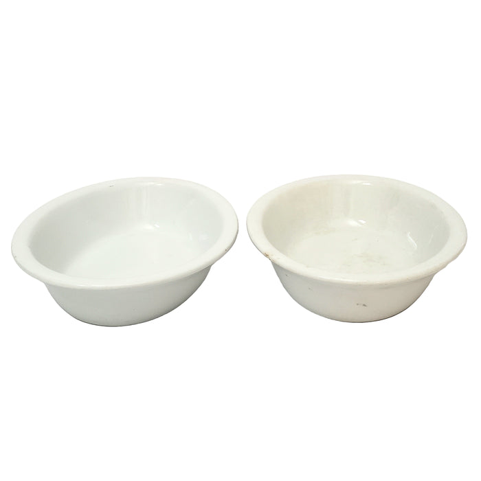 Antique White Ironstone Oval Vegetable Bowls Collection of 2 Johnson Brothers England