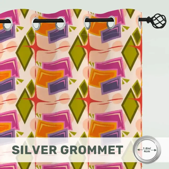 Atomic 50s Retro Blackout Curtains: Mid-Century Modern Home Decor - retro curtains
