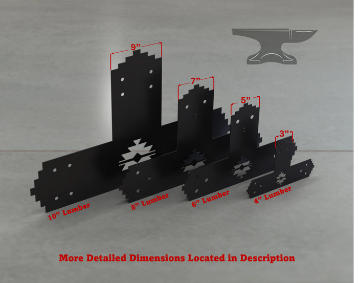 Aztec Style T Brackets - Various Sizes - Madison Iron and Wood