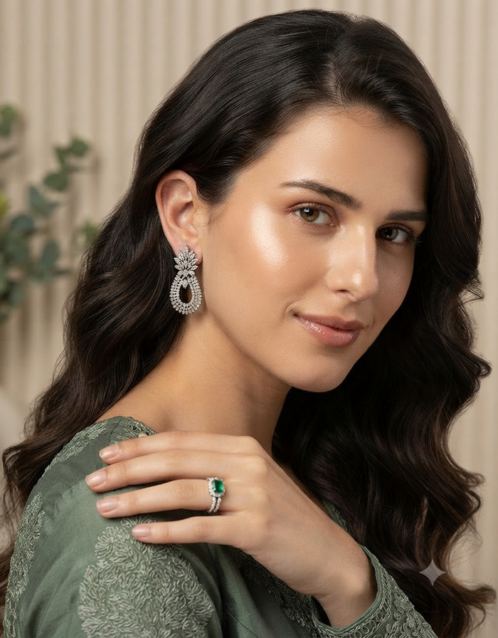 Baguette Gold Drop Earrings