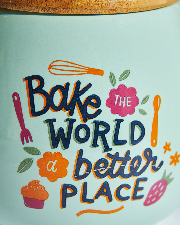 Bake The World Better Place Mint Mason Jar