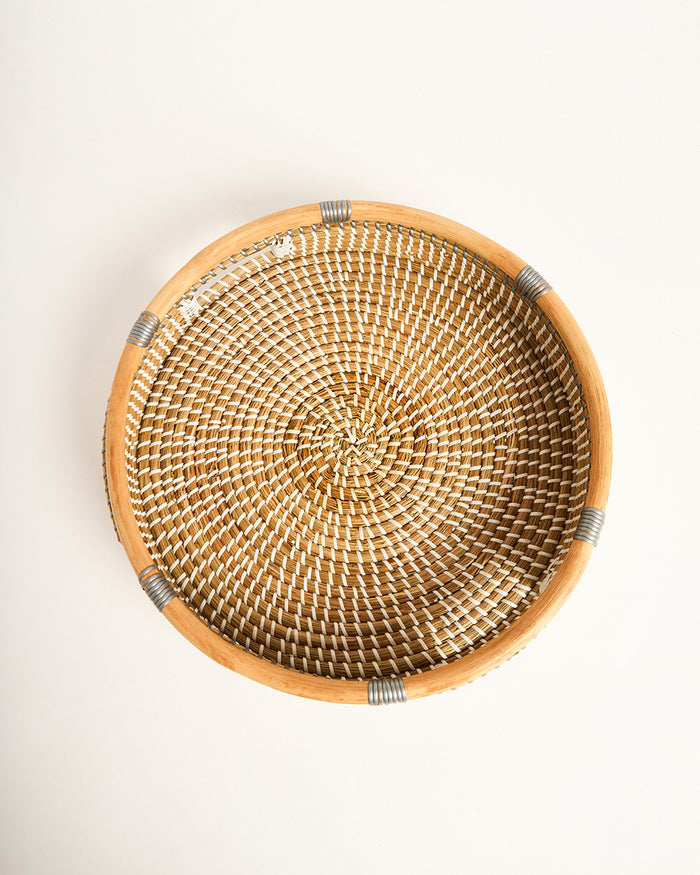 Bali Seagrass Tray, Grey - 40 cm