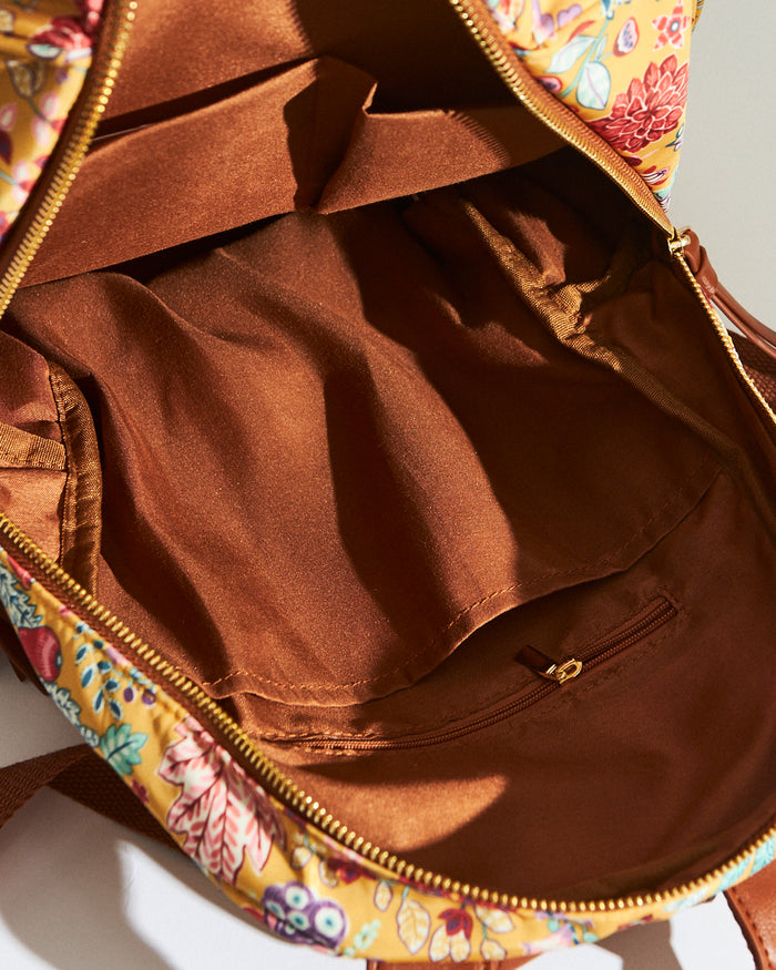 Batik Bloom Backpack, Mustard
