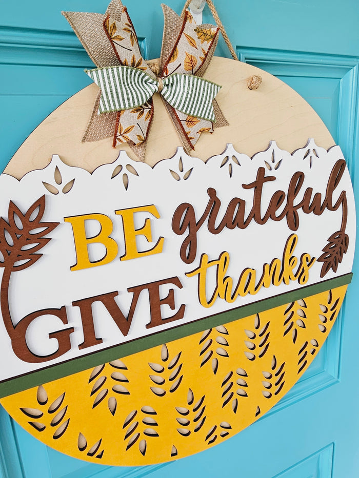 Be Grateful Give Thanks Door Hanger-wholesale