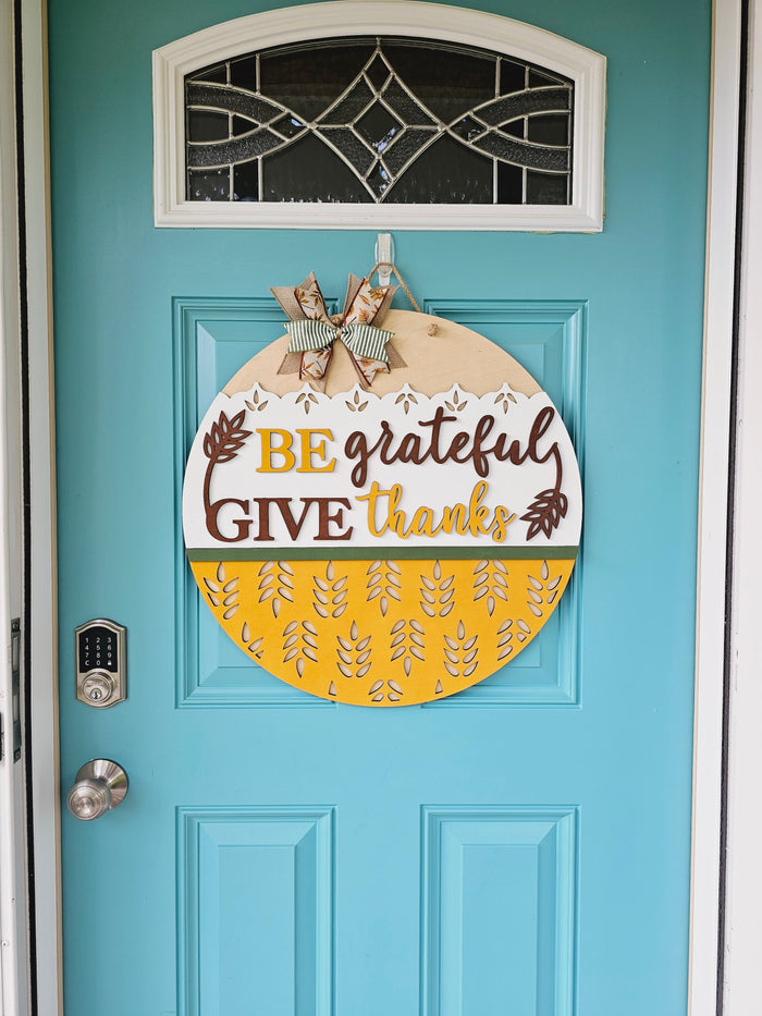 Be Grateful Give Thanks Door Hanger-wholesale