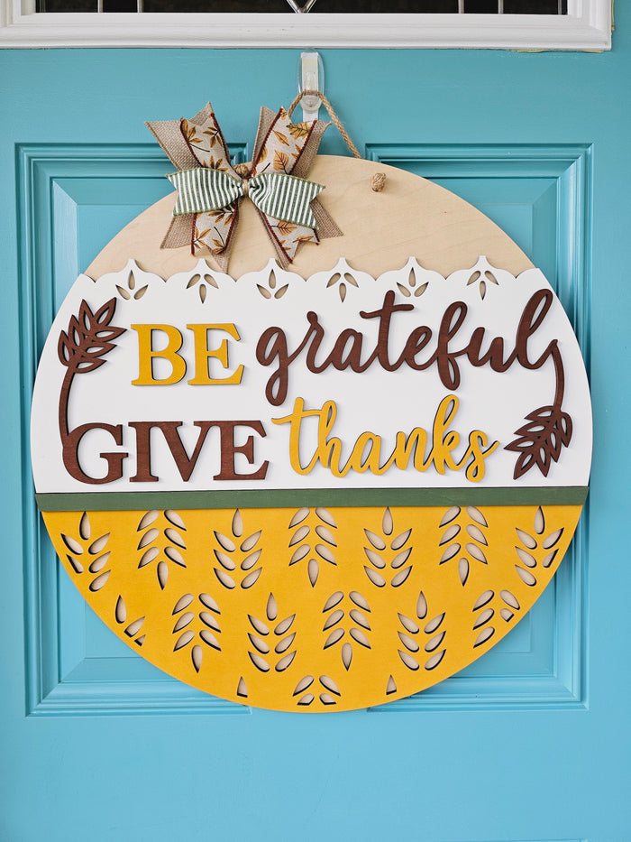 Be Grateful Give Thanks Door Hanger-wholesale