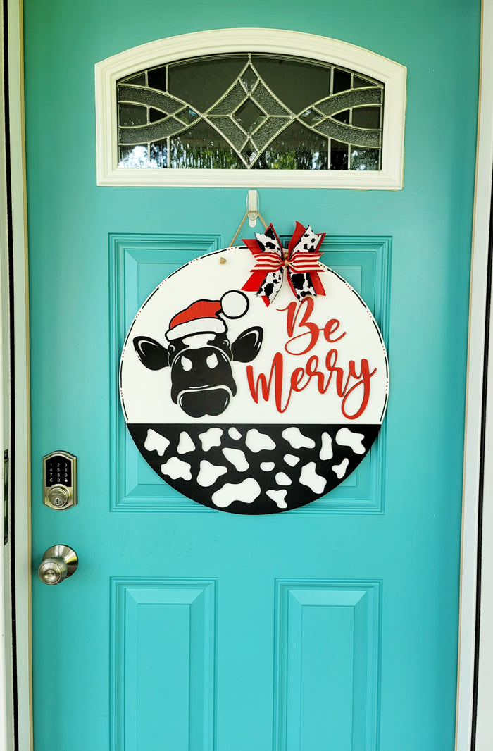 Be Merry Cow Door Hanger- wholesale
