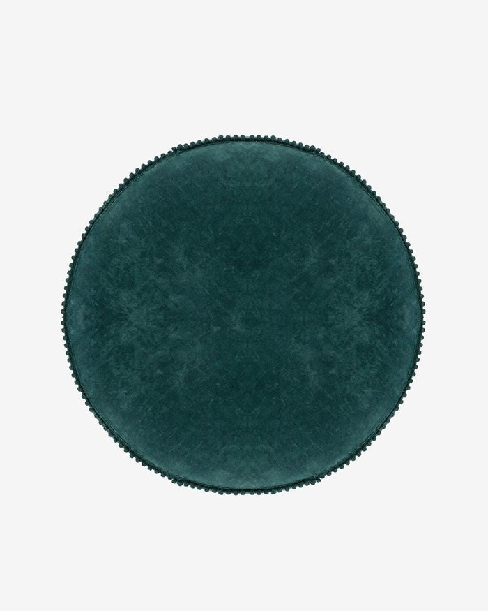 Chumbak Begum Foot Rest Velvet - Dark Green