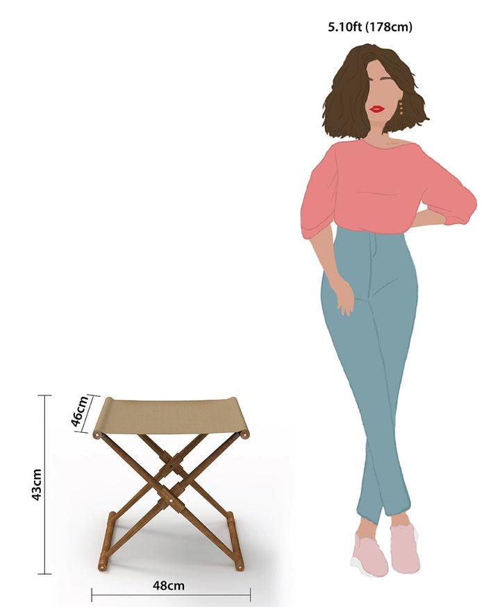 Chumbak Bistro Folding Bench - Beach Beige