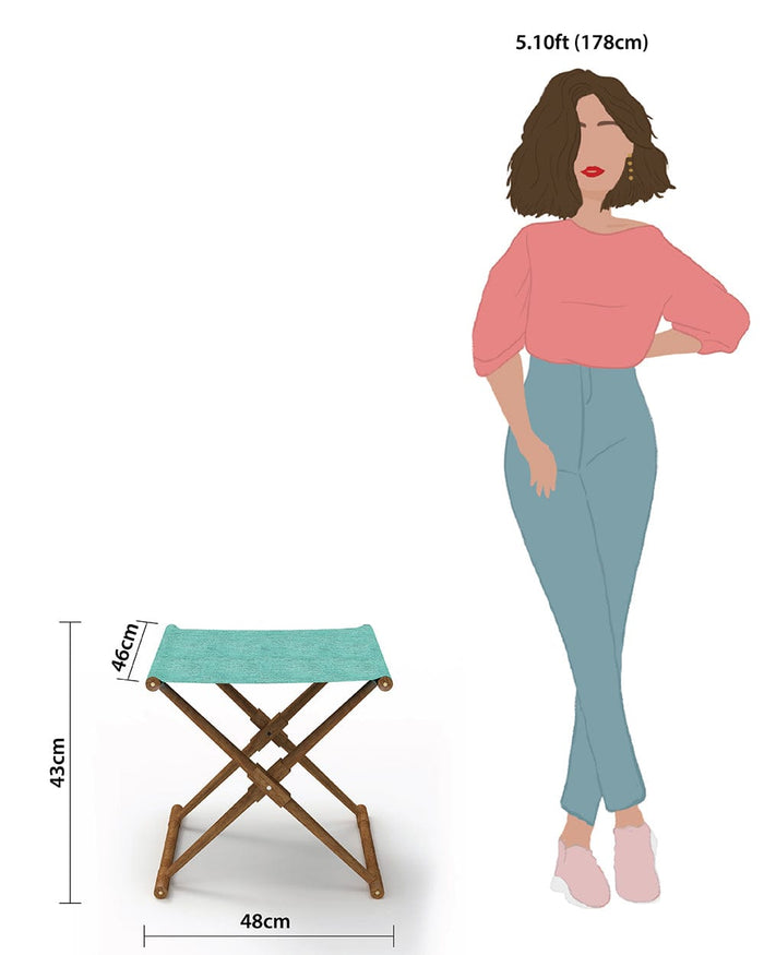 Chumbak Bistro Folding Bench - Maldivian Teal