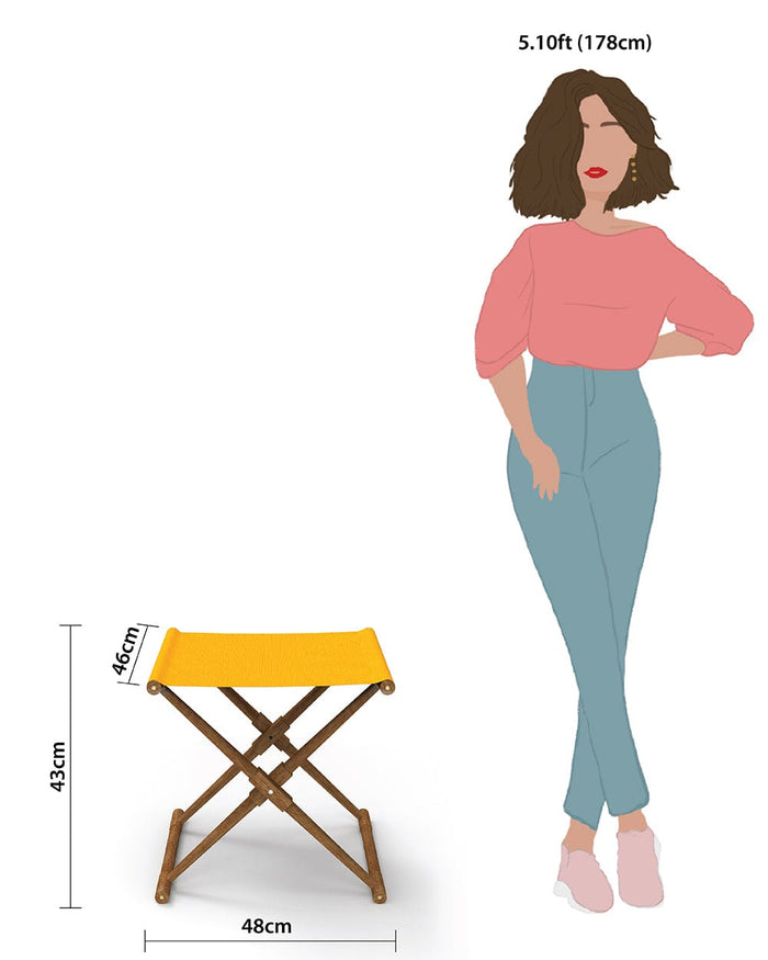 Chumbak Bistro Folding Bench - Sahara Mustard