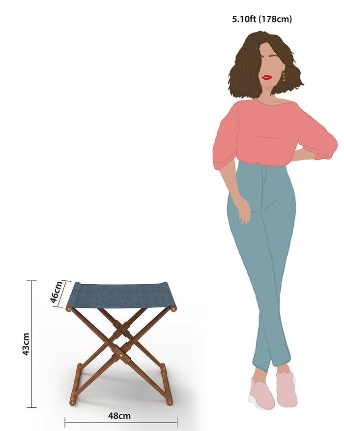 Chumbak Bistro Folding Bench - Sailor Blue