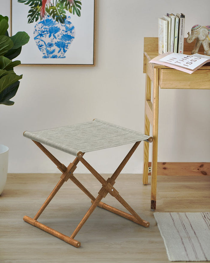 Chumbak Bistro Folding Bench - Srilanka Ivory