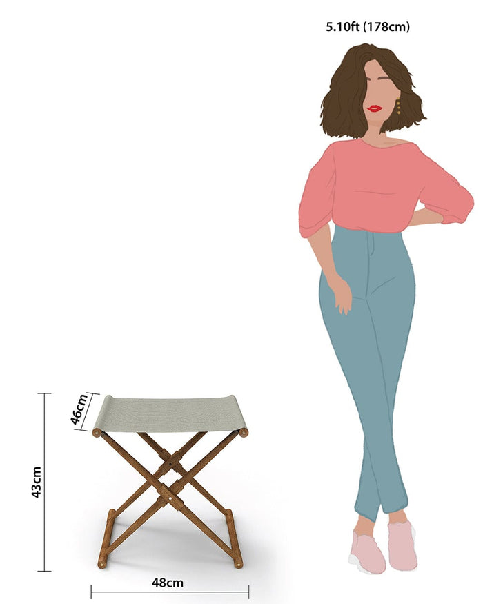 Chumbak Bistro Folding Bench - Srilanka Ivory