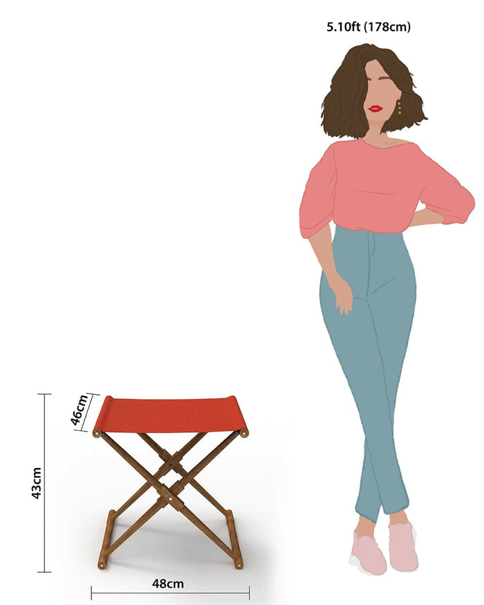 Chumbak Bistro Folding Bench - Carribean Coral