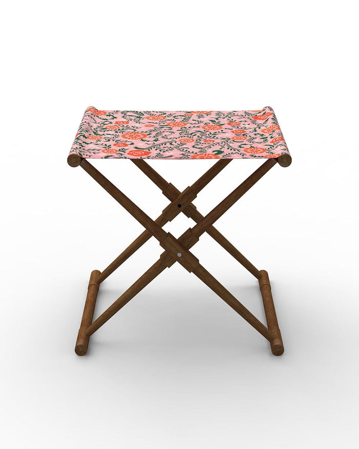 Chumbak Bistro Folding Bench - Earthy Florals Peach