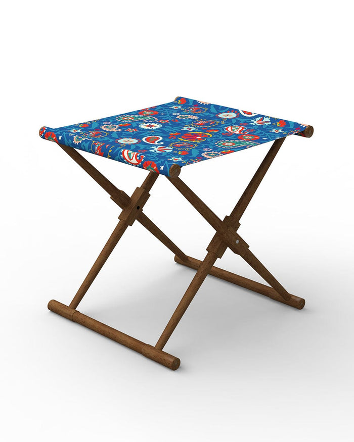 Chumbak Bistro Folding Bench - India Paisleys Blue