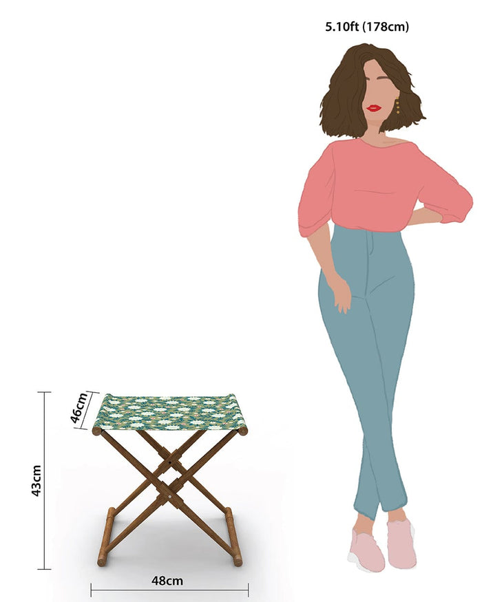 Chumbak Bistro Folding Bench - Spring Marigold Green
