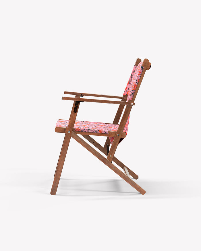 Bistro Folding Chair Earthy Florals Peach