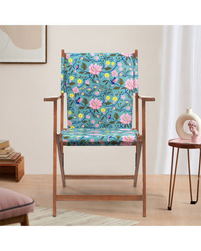 Bistro Folding Chair Spring Bloom Teal