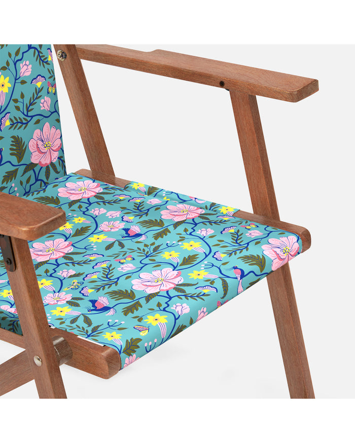 Bistro Folding Chair Spring Bloom Teal