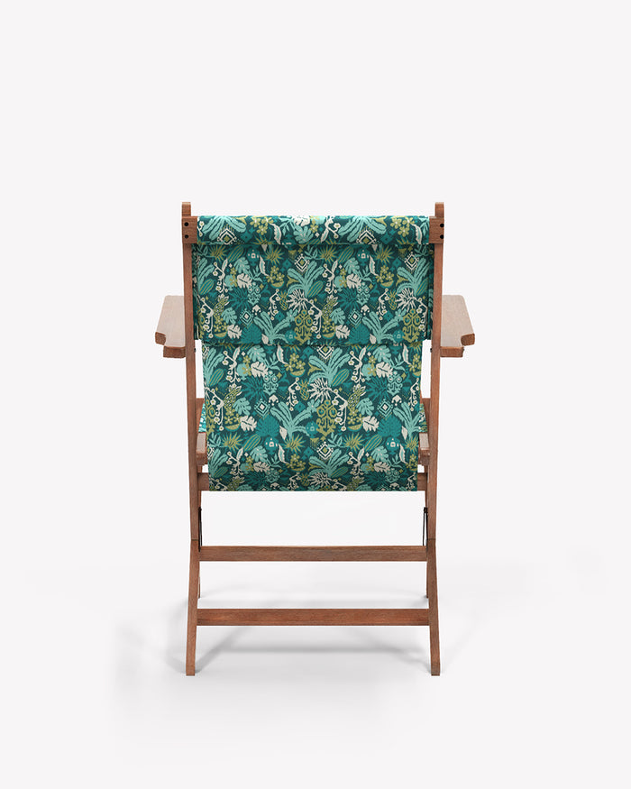 Bistro Folding Chair Tropical Ikkat Green