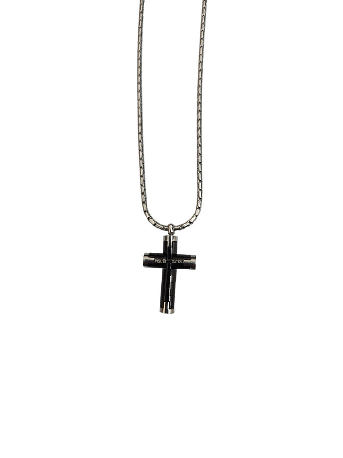 Black Stainless Steel Cross Necklace