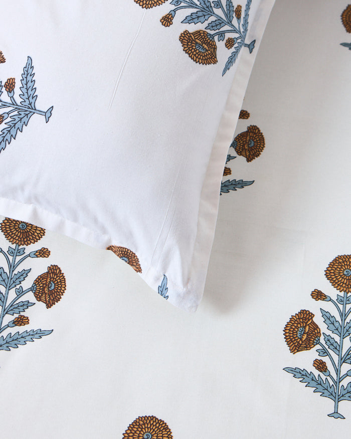 Bloomin’ Boota – Marigold Bedsheet Set 180TC