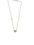 Blue Evil Eye Cross Necklace