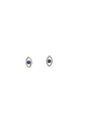 Blue Eye Oval Stud Earrings