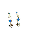 Blue Geometric Drop Earrings