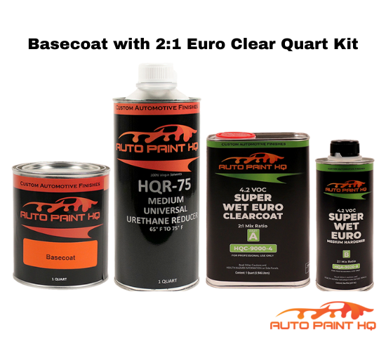 BMW 360 Sorrento Blue Metallic Basecoat Clearcoat Quart Complete Paint Kit
