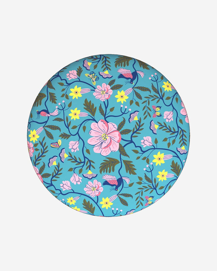 Chumbak Bohemian Ottoman - Spring Bloom Teal