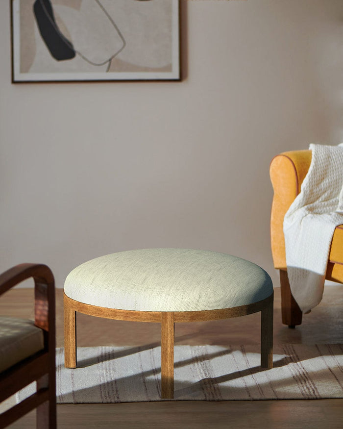 Chumbak Bohemian Ottoman - Srilanka Ivory