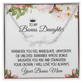Bonus Daughter Gift From Bonus Mom, Signature Name Necklace: Straighten Your Crown