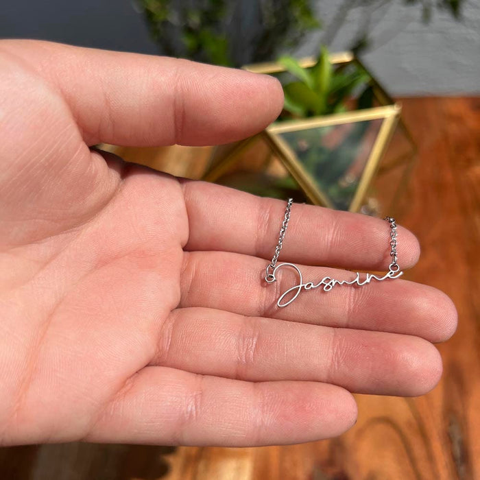 Bonus Daughter Gift From Bonus Mom, Signature Name Necklace: Straighten Your Crown