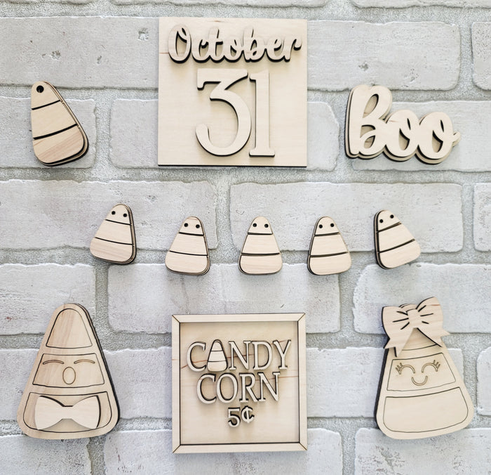 Candy Corn Tiered Tray Set
