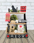 Cat Tiered Tray Set