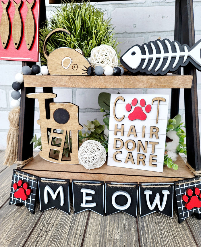 Cat Tiered Tray Set