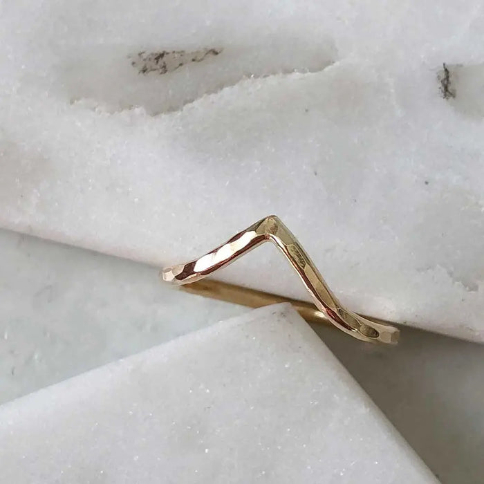 Chevron Stacking Ring - Hammered Acorn Home + Apparel